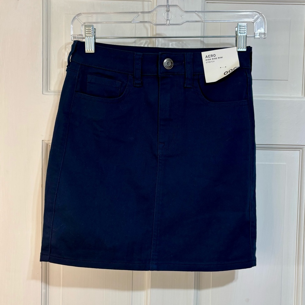 Aeropostale Size 000 Navy Blue High Rise Chino Mini Skirt